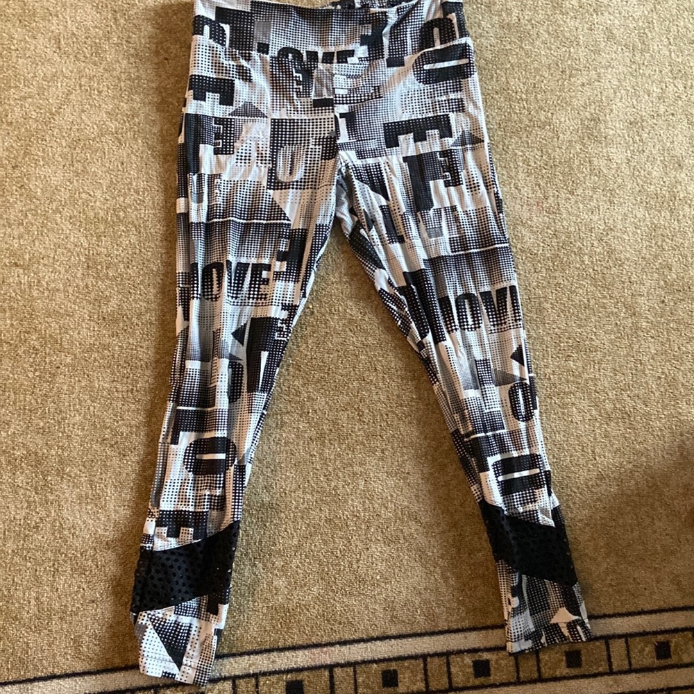 Black and white “love” leggings